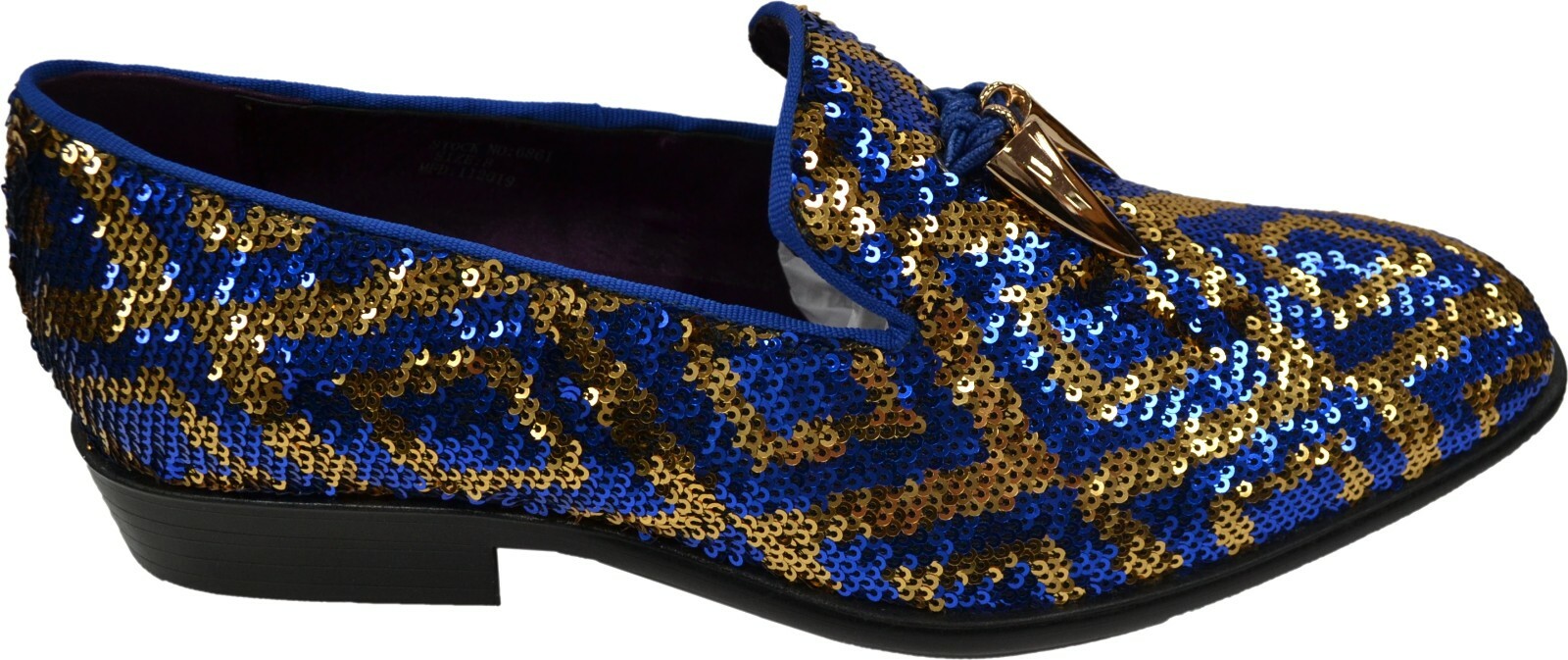 royal blue and gold loafers